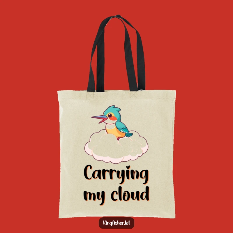 Funny Kingfisher Cloud Tote Bag: Carry Joyful Rides