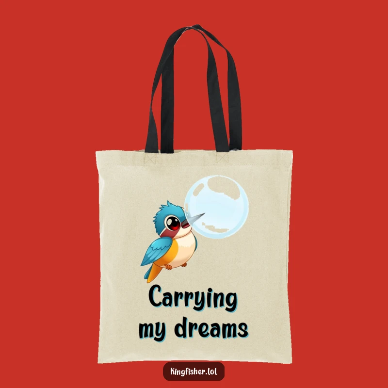 Funny Kingfisher Bubble Chase Tote Bag: Carry Your Laughs in Style