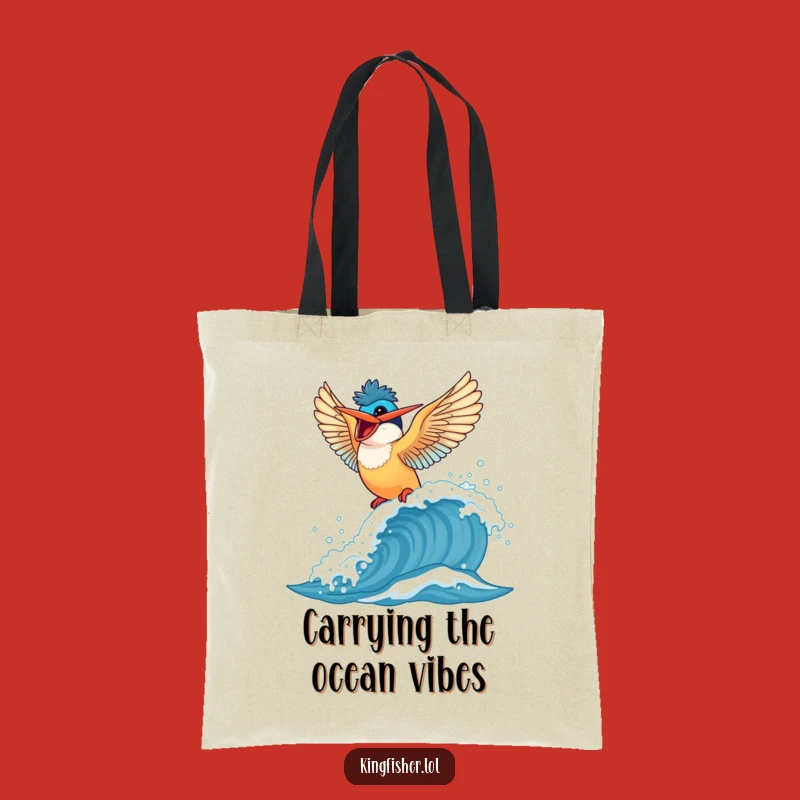 Funny Kingfisher Tote Bag: Stylish Bird Accessory for Beach and Daily Errands