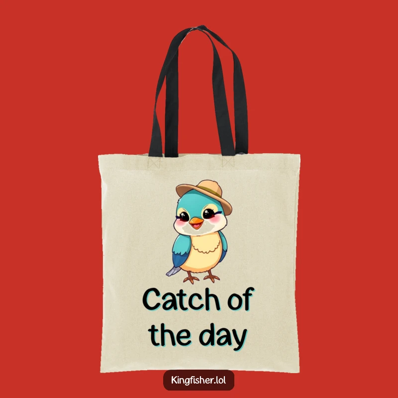 Funny Kingfisher Fishing Hat Tote Bag - Carry Your Laughs in Style