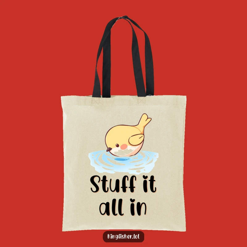 Funny Diving Bird Tote Bag: Carry Your Essentials with Aquatic Humor