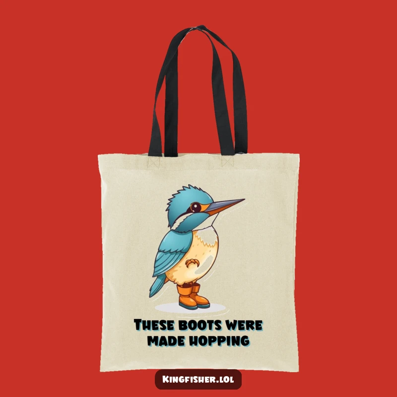 Funny Kingfisher Boots Tote Bag - Stylish Humorous Accessory for Bird Lovers