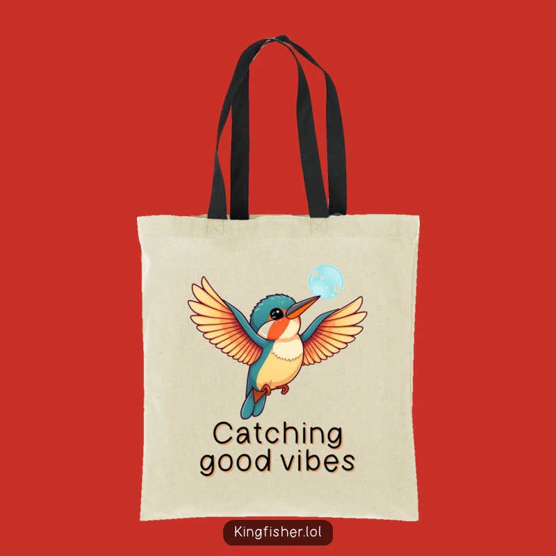 Funny Kingfisher Bubble Tote Bag: Playful Wings Style, Eco-Friendly Funny Gift