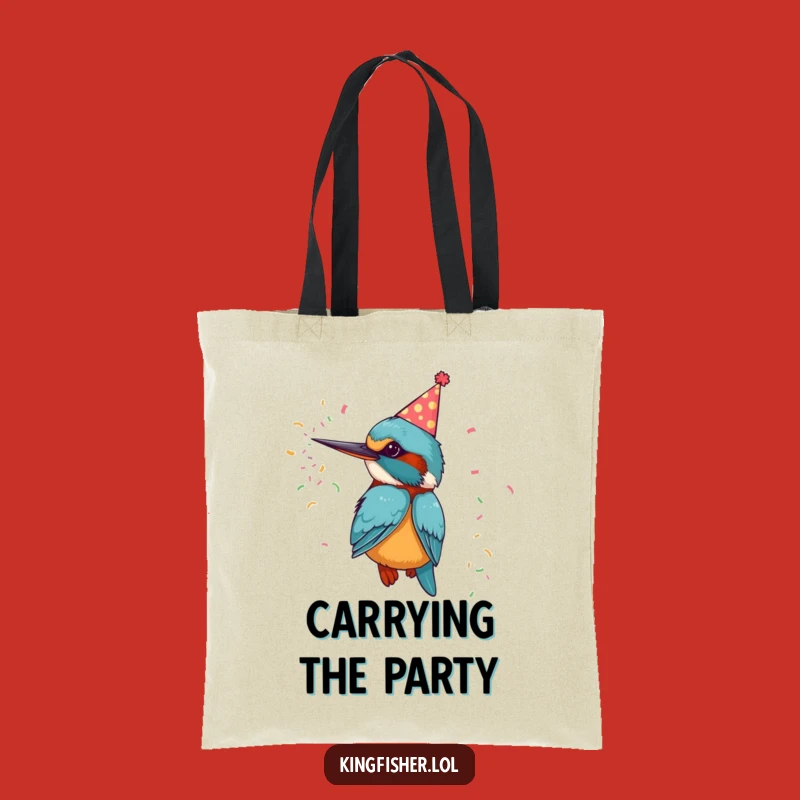 Funny Kingfisher Tote Bag - Festive Bird Carrier for Party Essentials