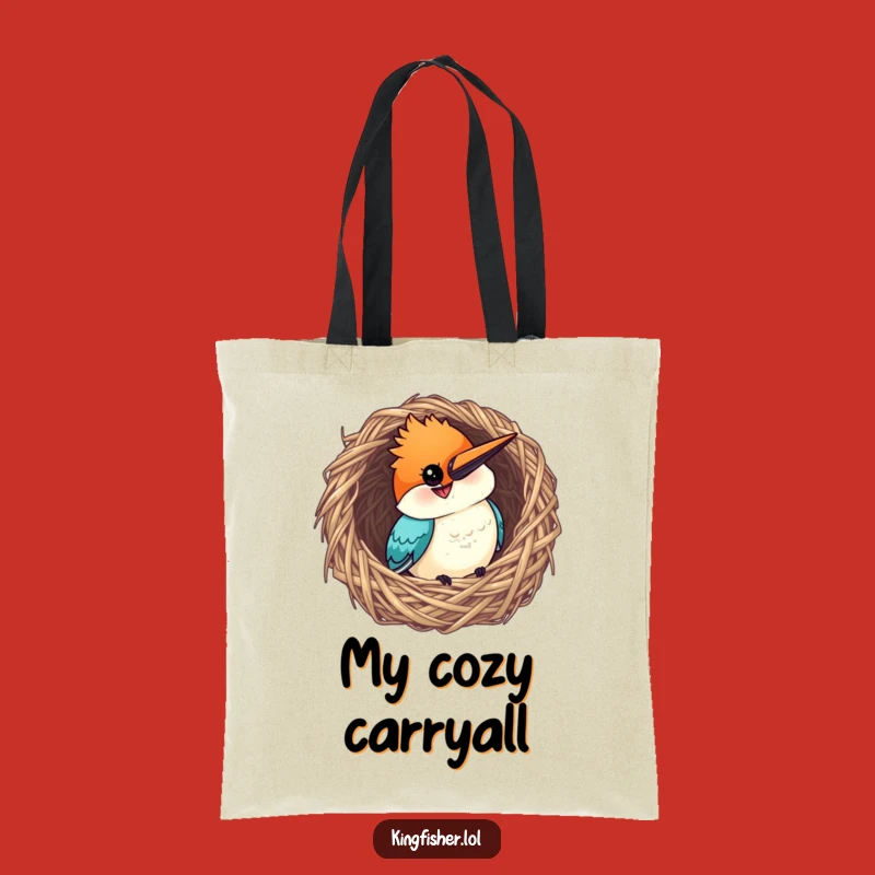Funny Kingfisher Tote Bag - Curious Nest Grin - Practical Gift