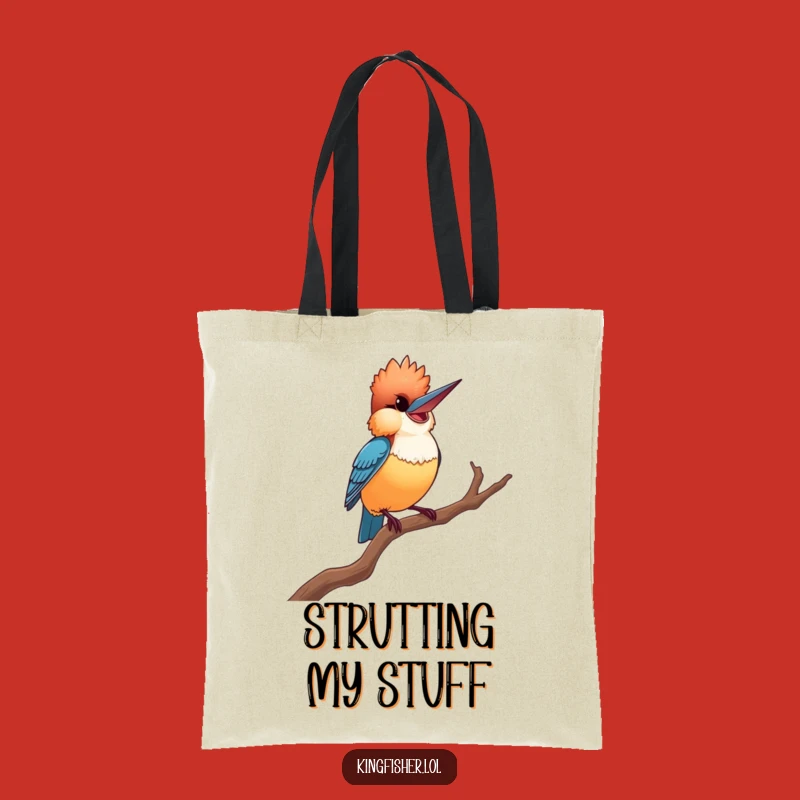 Stylish Proud Kingfisher Tote Bag - Funny Bird Pose Accessory